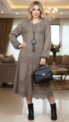 Rochie tricotata Boho Miruna , bust 120 cm - Img 2