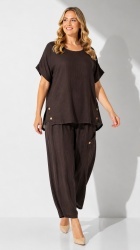 Set 2 piese din In, fusta pantalon si bluza Oversize, bust max 122 - Img 6