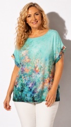 Bluza multicolora din vascoza, bust 120 cm