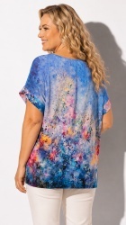 Bluza multicolora din vascoza, bust 120 cm - Img 11