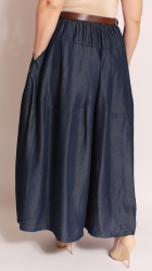 Fusta Pantalon, din material tip denim, subtire - Img 2
