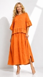 Rochie 2 piese din bumbac si In, bust max 120 cm - Img 5