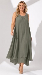 Rochie din Batist cu bretele late, bust 120 cm - Img 2
