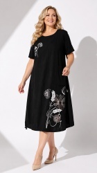 Rochie din bumbac, cu inserție din jerse, Bust maxim 124 cm. - Img 3