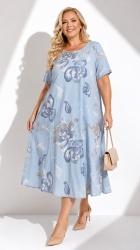Rochie din bumbac imprimat, Bust maxim 122 cm. - Img 2