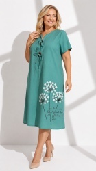Rochie din bumbac imprimat, cu nasturi aplicati, Bust maxim 122 cm. - Img 4