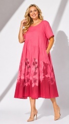 Rochie din bumbac imprimat pe poale, Bust maxim 122 cm. - Img 4