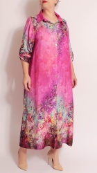 Rochie din matase cu imprimeu floral, bust max.120 cm. - Img 6