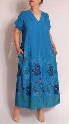 Rochie din vascoza imprimata, Bust maxim 124 cm. - Img 4