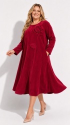 Rochie din velur raiat, bust 120 cm, cu floare 3D - Img 4