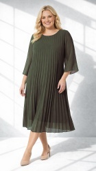 Rochie din voal, plisata, bust 122 cm, max.126 cm. - Img 6