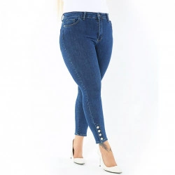 Blugi conici, talie inalta cu extra elastan 056 - Img 2