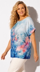 Bluza multicolora din vascoza, bust 120 cm - Img 8