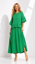 Rochie 2 piese din bumbac si In, bust max 120 cm - Img 9