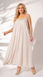 Rochie din Batist cu insertie din dantela, cu bretele reglabile. - Img 7