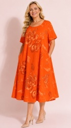 Rochie din bumbac imprimat, Bust maxim 122 cm. - Img 9
