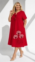 Rochie din bumbac imprimat, cu nasturi aplicati, Bust maxim 122 cm.