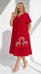 Rochie din bumbac imprimat, cu nasturi aplicati, Bust maxim 122 cm. - Img 2