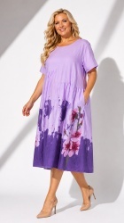 Rochie din bumbac imprimat pe poale, Bust maxim 122 cm.