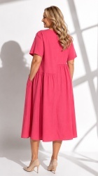 Rochie din bumbac, uni, cu floare 3D, crosetata, Bust maxim 122 cm. - Img 9