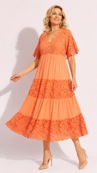 Rochie din dantela si panza din bumbac, bust 118 cm - Img 9