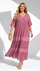 Rochie din dantela si panza din bumbac, bust 140 cm - Img 6