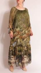 Rochie din matase imprimata, Bust maxim 130 cm. - Img 7