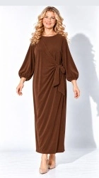 Rochie din velur raiat, bust 120 cm, cu cordon lareral - Img 4
