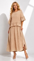 Rochie 2 piese din bumbac si In, bust max 120 cm - Img 6