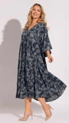 Rochie asimetrica din denim, bust 124 cm. - Img 3