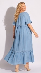 Rochie Baby Doll, Brodata, din Bumbac, Bust maxim 126 cm. - Img 2