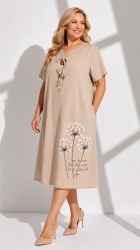 Rochie din bumbac imprimat, cu nasturi aplicati, Bust maxim 122 cm. - Img 8