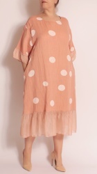Rochie din In cu buline, bust 124 cm - Img 4