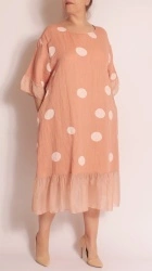 Rochie din In cu buline, bust 124 cm