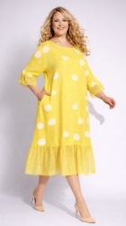 Rochie din In cu buline, bust 124 cm