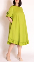 Rochie din jerse cu trandafiri, bust 122 cm - Img 5