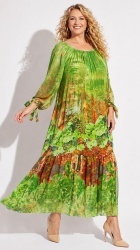 Rochie din matase imprimata, Bust maxim 130 cm. - Img 4