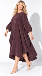 Rochie din velur raiat, bust 120 cm, asimetrica, stil bufant - Img 5