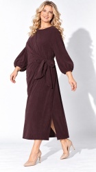 Rochie din velur raiat, bust 120 cm, cu cordon lareral
