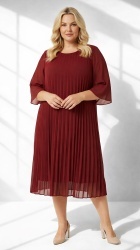 Rochie din voal, plisata, bust 122 cm, max.126 cm. - Img 7