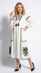 Rochie etno, din bumbac, cu broderie. - Img 3