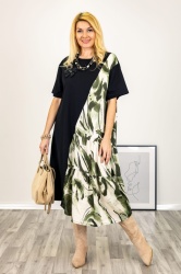 Rochie OVERSIZE, tricot tip jerse si satin. - Img 2