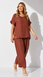 Set 2 piese din In, fusta pantalon si bluza Oversize, bust max 122 - Img 4