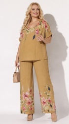 Set 2 piese din In, fusta pantalon si bluza Oversize, bust max 160 cm, Floral. - Img 5
