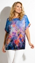 Bluza multicolora din vascoza, bust 120 cm
