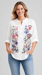 Camasa bumbac asimetrica, bust 120 cm, Mia