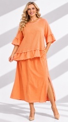 Rochie 2 piese din bumbac si In, bust max 120 cm