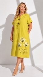 Rochie din bumbac imprimat, cu nasturi aplicati, Bust maxim 122 cm. - Img 5