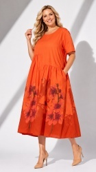 Rochie din bumbac imprimat pe poale, Bust maxim 122 cm. - Img 5