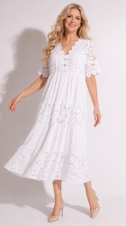 Rochie din dantela si panza din bumbac, bust 118 cm - Img 3